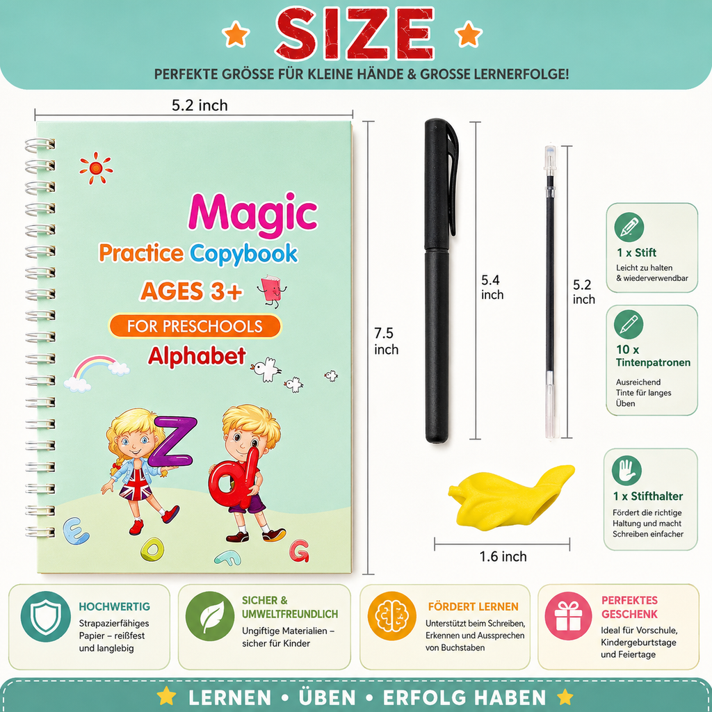 Sank Magic Practice Copybook (4 BOOK +1 PEN + 10 REFILL)