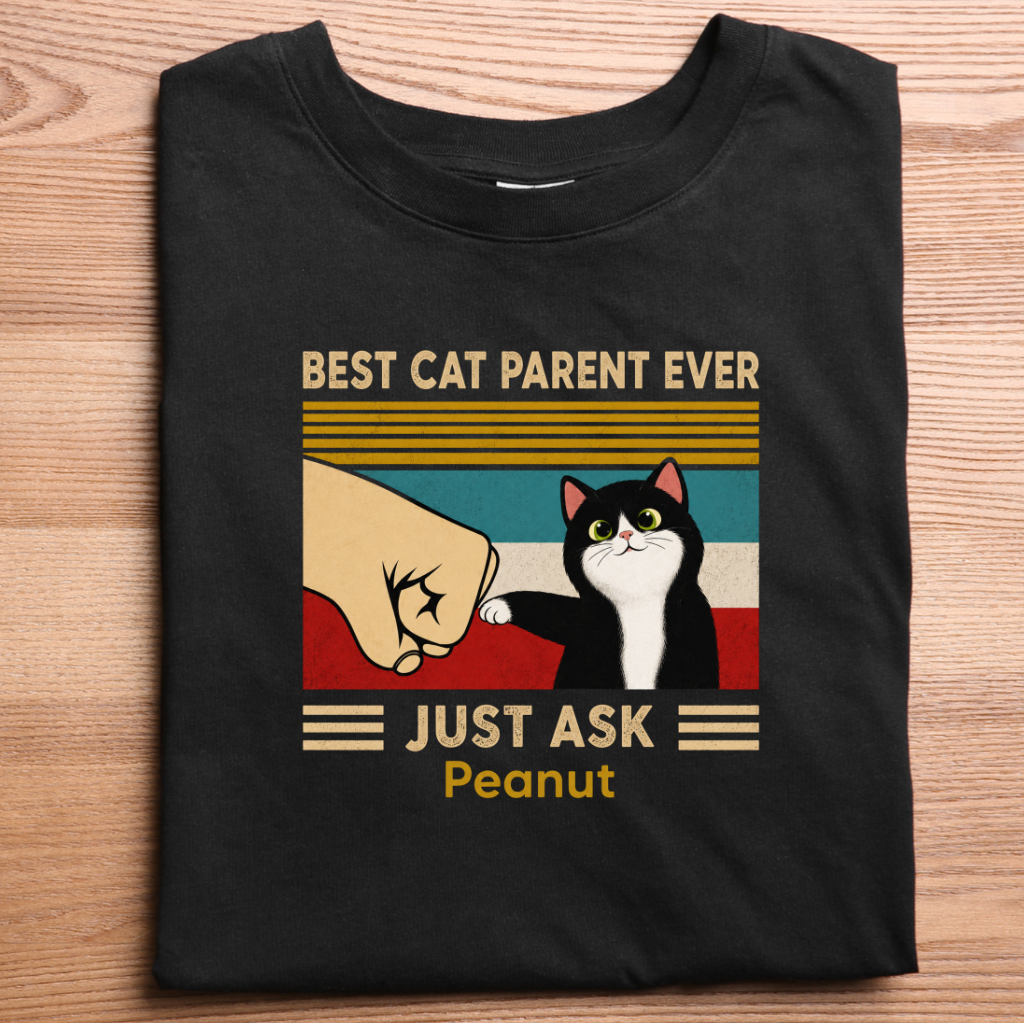 Best Cat Parent Ever – Personalized Cat Lover Vintage T-Shirt