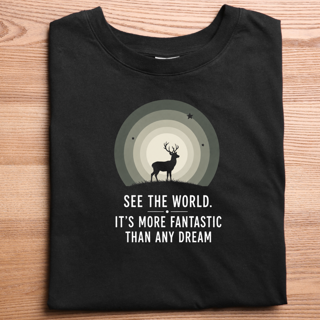 See The World – Deer Adventure Graphic T-Shirt